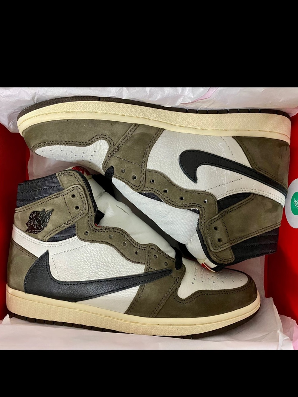 Travis Scott x Air Jordan 1 High OG Mocha Reverse Swoosh Sneakers